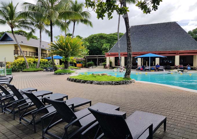 Resort has multiple swimming pools in different areas.