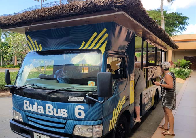 Bula Bus offers good connectivity throughout the island and Port Denarau.