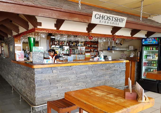 Onsite Ghostship Bar is popular during happy hours.