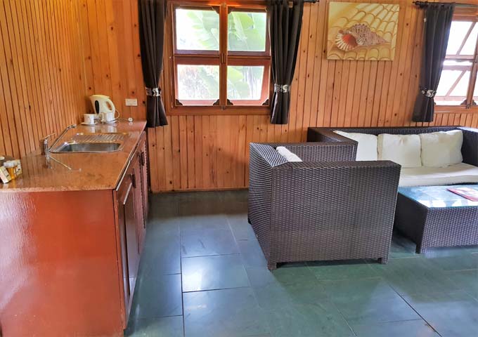 Bures contain kitchenette and lounge area.