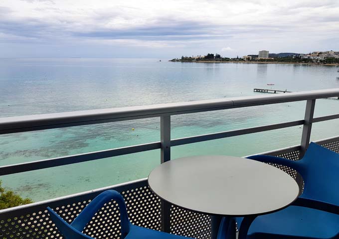 Sea-facing suites have fantastic views from balconies.