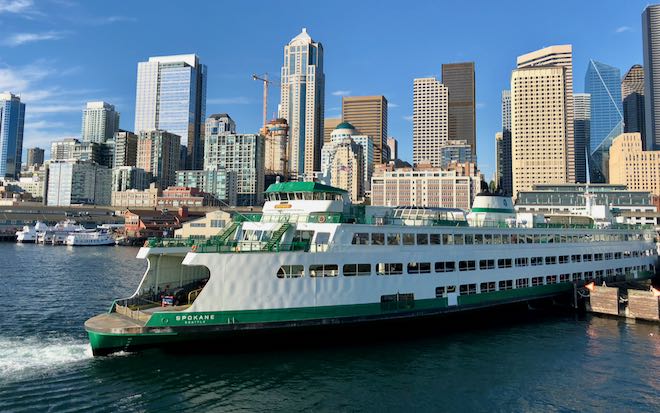 Seattle to Bremerton ferry from downtown Seattle.