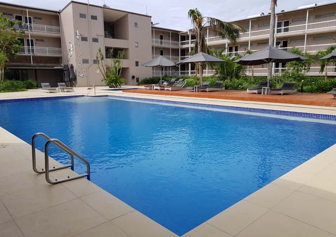 Swimming pool at family-friendly Tanoa International Hotel