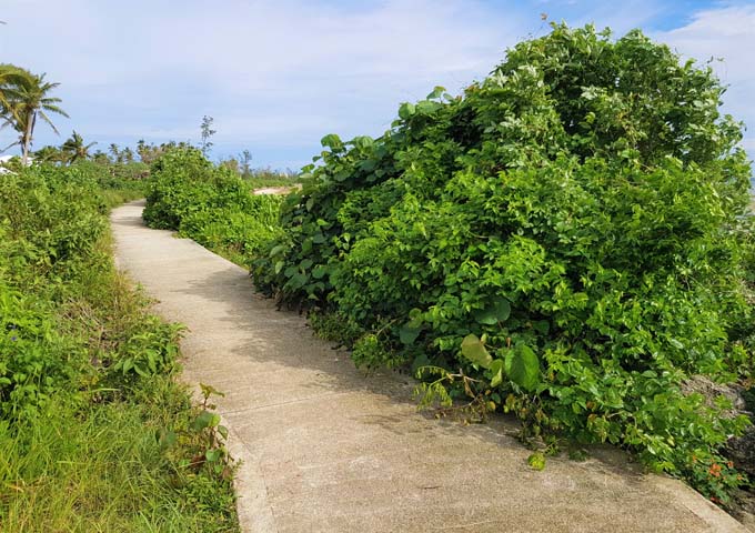 Beachside path leads towards the western part of the island as well.