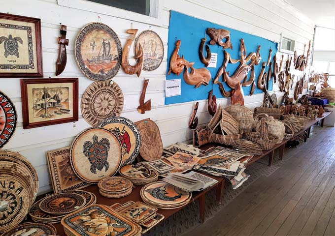 Langafonua Handicraft Centre has a good collection of arts and carvings.