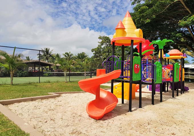 Attractive and colourful playground at kids-friendly Iririki Isand Resort.
