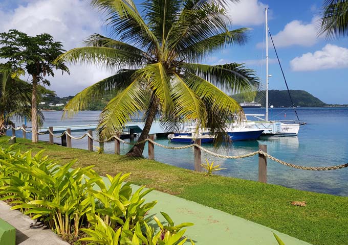 The lodge is located on the Port Vila harbour.