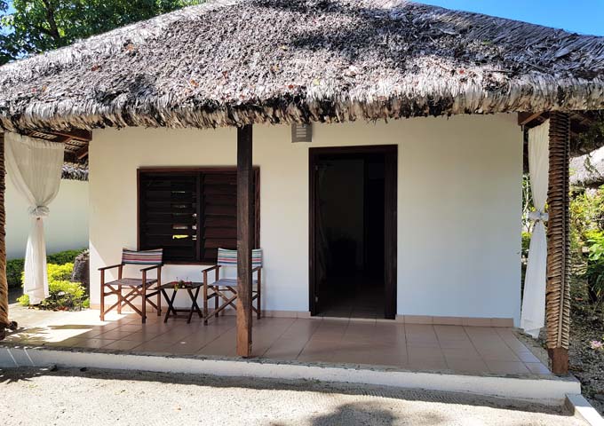 Bungalows feature a traditional design and are semi-private.