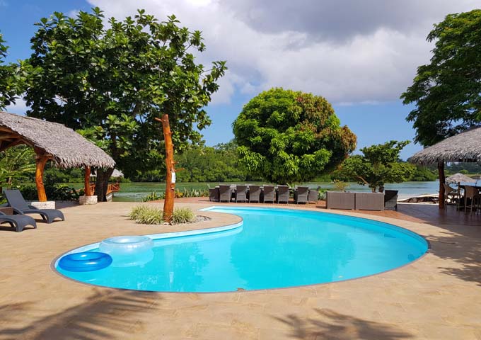 The pool is very small for the number of guests on the property.