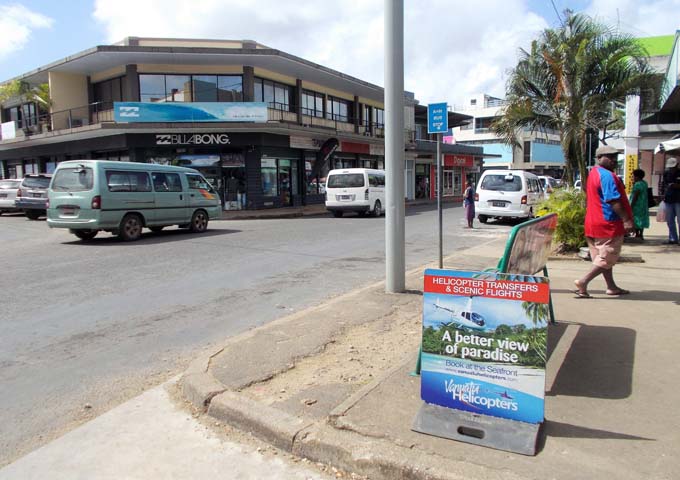 Port Vila has many shops and eateries.