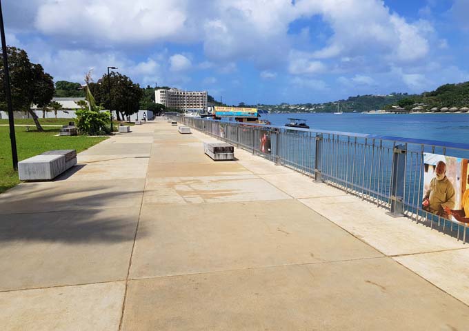 The seaside path in central Port Vila is pleasant.