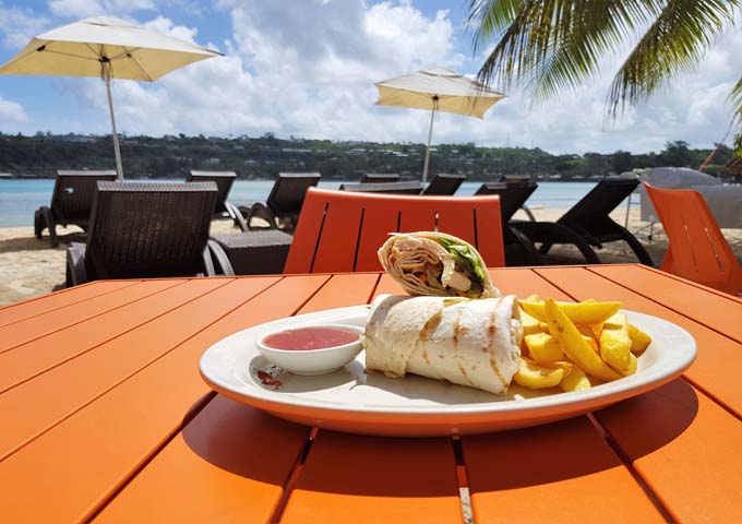 Calypso offers light meals and beatiful views.