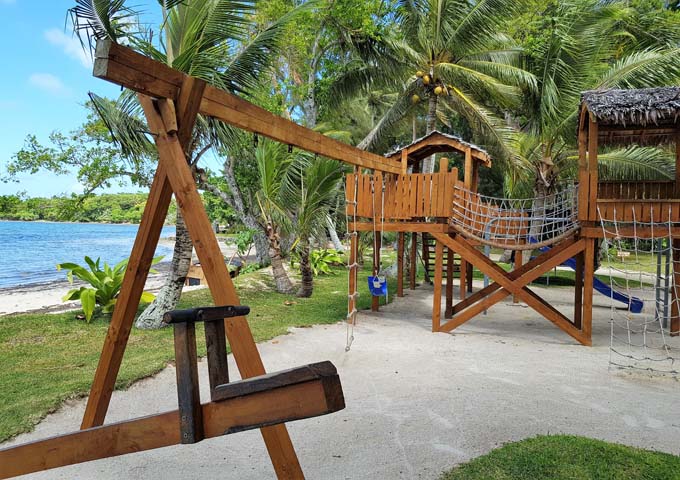 The resort has a nice children's playground by the sea.