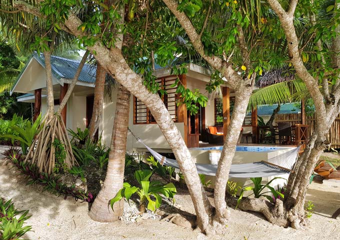 Tropical vegetation provided much-needed privacy to some villas.