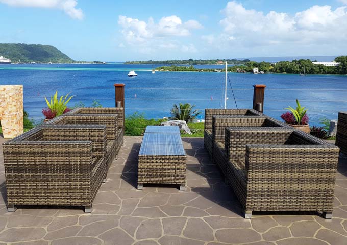 The Blue Marlin Club features amazing harbor views.