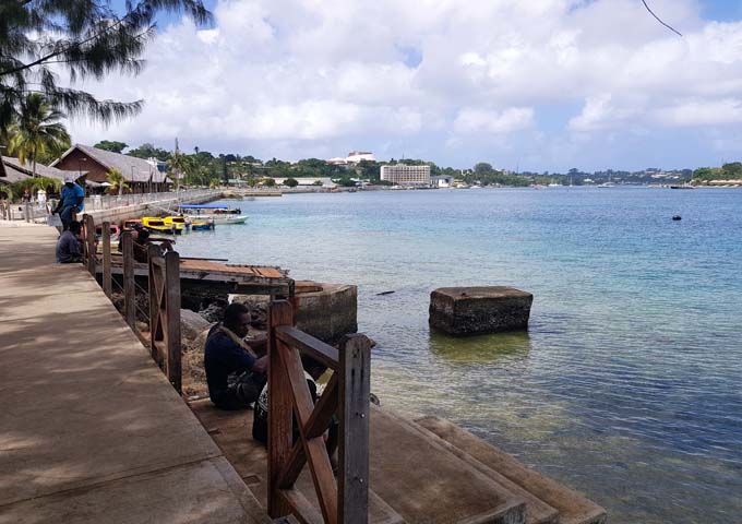 Port Vila is located right on the harbor.