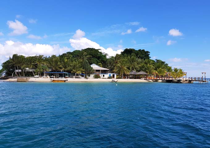 The resort is located on a private island.