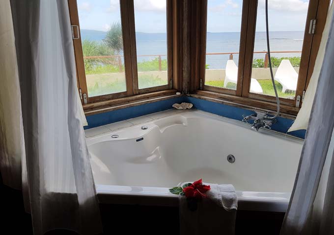 Spa baths is villas have terrific views.