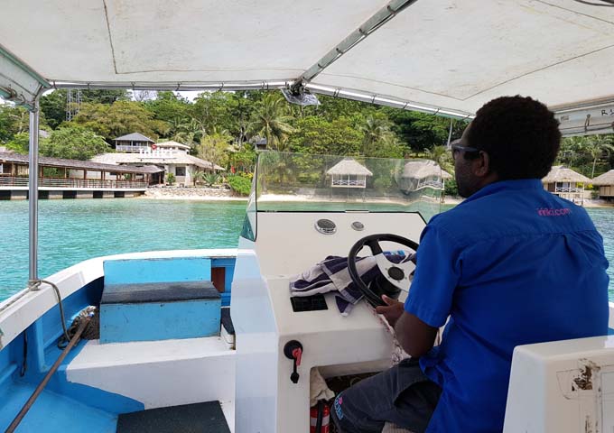 Boats facilitate transfers between island and Port Vila 24 hours a day.