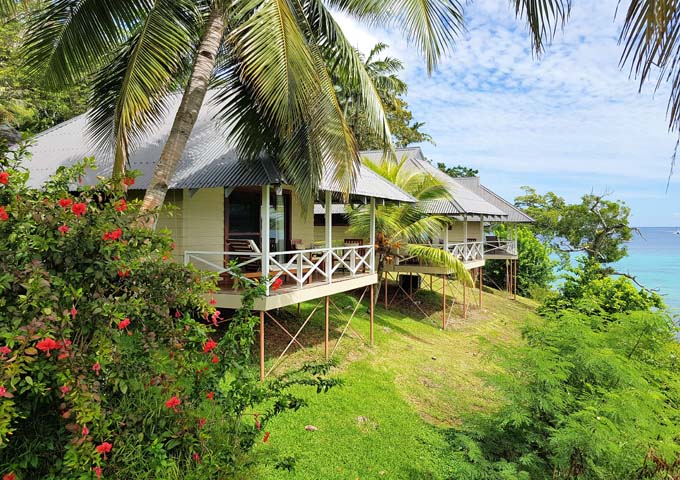 Many bungalows are secluded and offer sea views.