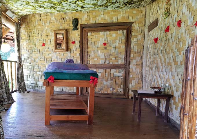 Only massages are offered in a small hut.