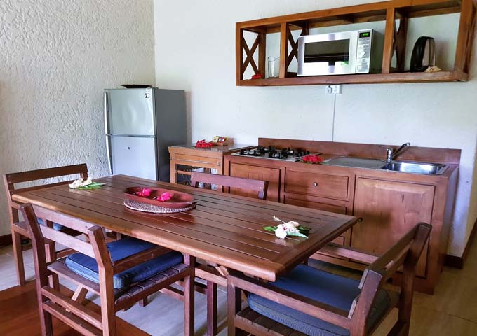 All villas have a well-equipped kitchenette.