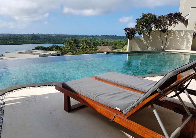 The infinity pool offers good lagoon views.