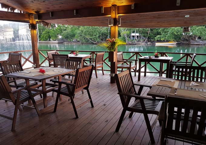 Lagoon Bar & Grill is located right by the water.