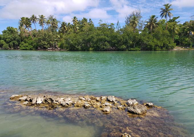 The lagoon is river-like with mangroves and unsuitable for swimming.