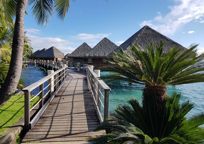 The Overwater Bungalows are secluded in a fantastic setting.