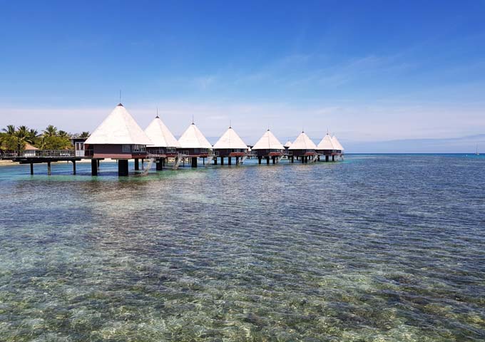 Overwater Bungalows with fantastic sea views at L’Escapade Island Resort.