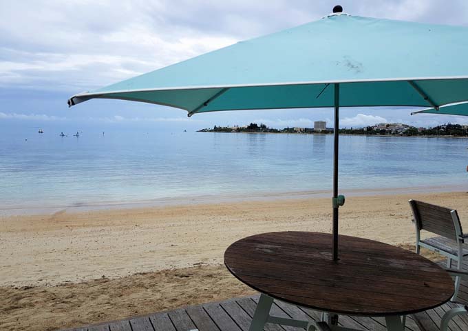 Le Faré Restaurant & Bar offers beachside seating.