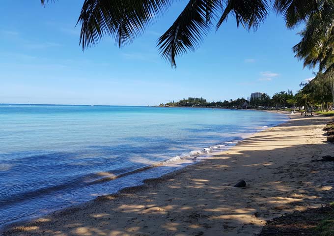 The Anse Vata beach has a tropical vibe.