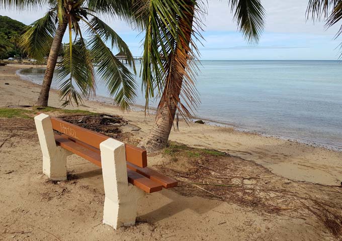 The Anse Vata beach has a tropical vibe.