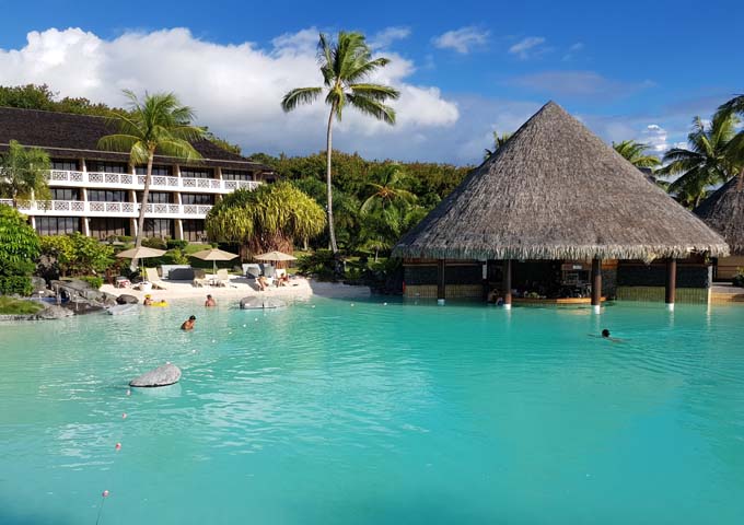 Second Pool with swim-up bar at InterContinental Tahiti Resort & Spa.