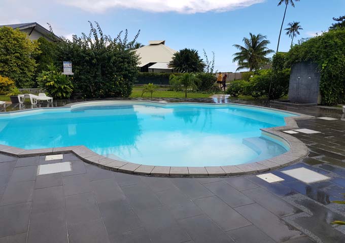 The pool is large enough for the limited number of guests.