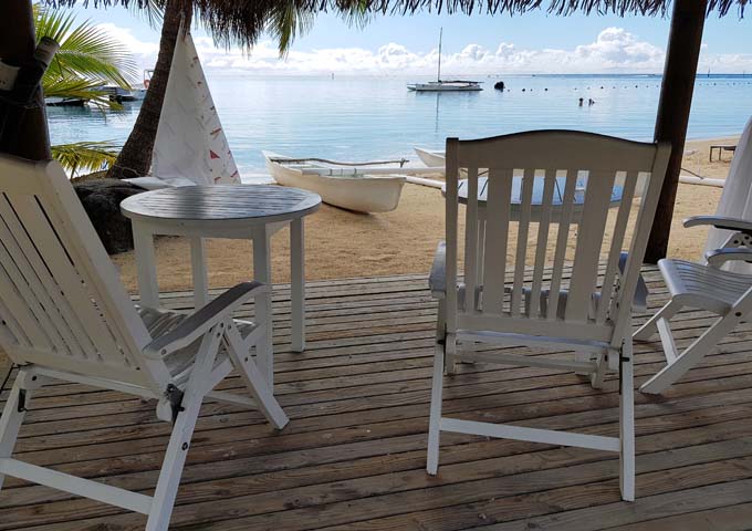 Fare Hana Restaurant has outdoor sea-facing seating.