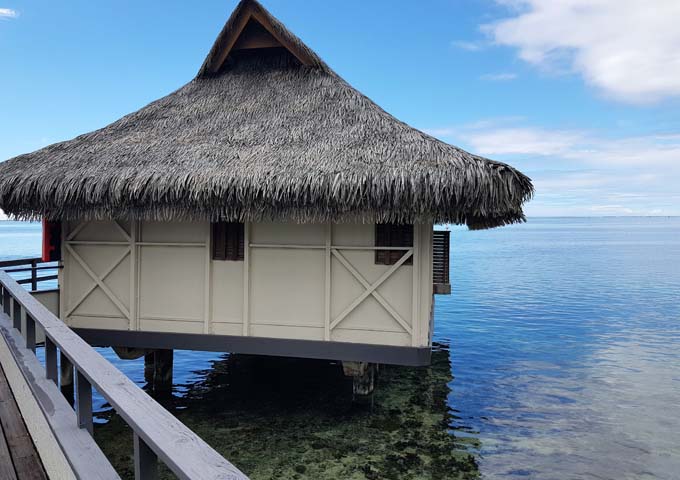 The overwater bungalows are secluded.