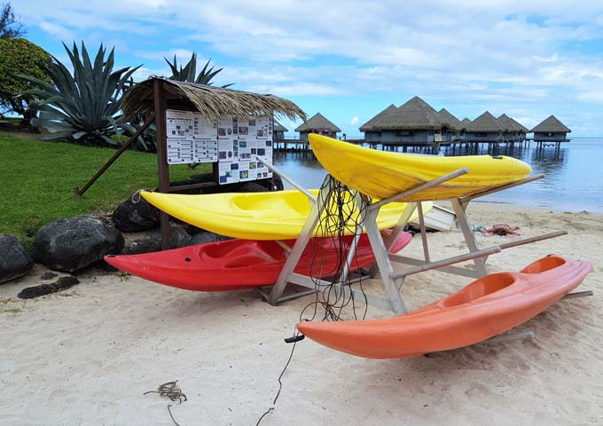 The smal beach is mostly used for kayaking and jet skis.
