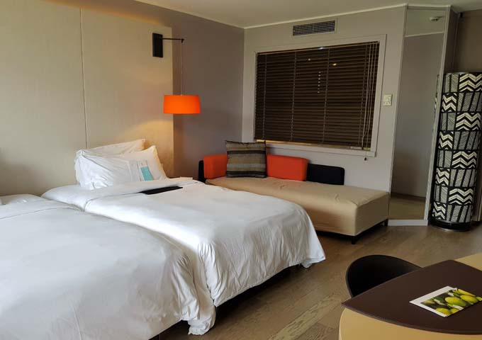 The Standard Rooms are spacious and colourful.