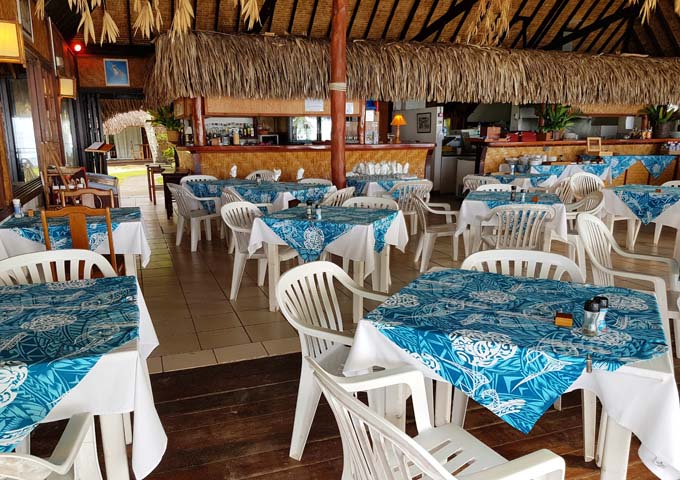 The hotel restobar is popular for seafood.