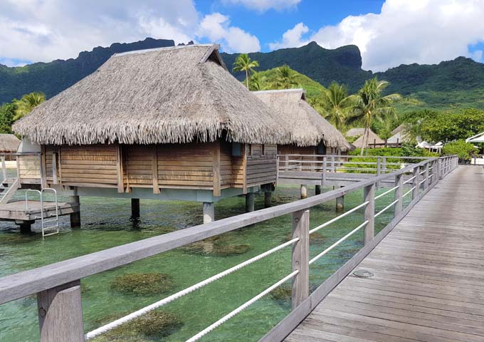 The Overwater Bungalows sport a traditional design.