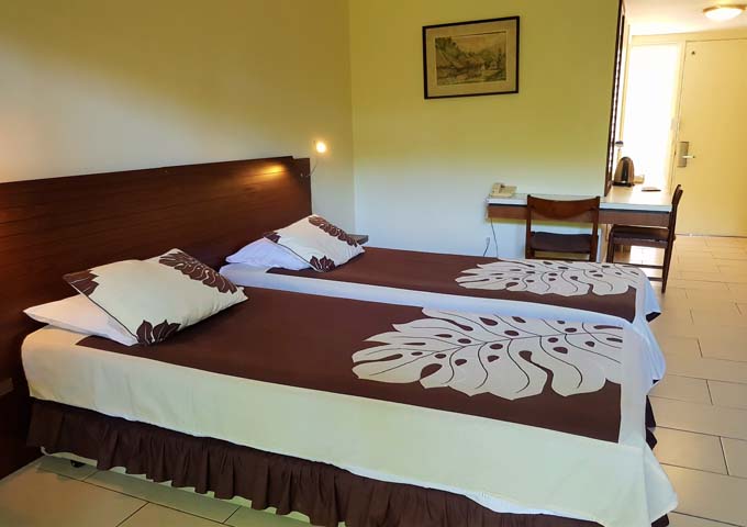 The spacious Standard Rooms can fit an extra bed.