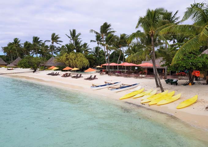 The beach at the family-friendly InterContinental Bora Bora Le Moana Resort is spotlessly clean.