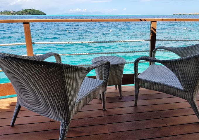 Sundecks of Overwater Bungalows provide excellent sea views.