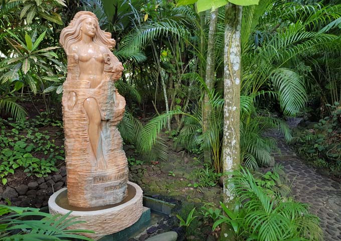 Gardens feature fascinating statues.