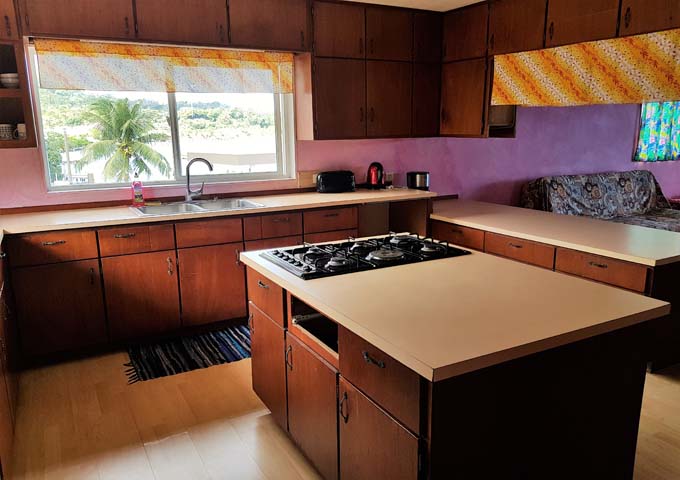 The Moana Apartment has a large kitchen.