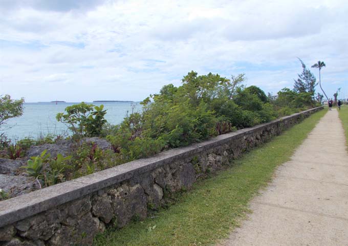 Pathway adjoining the bay in Tonga
