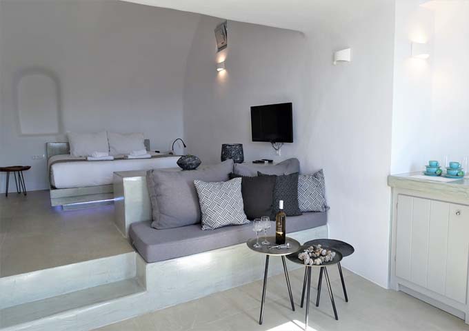 The villa has an open plan layout with traditional design and modern furnishings.