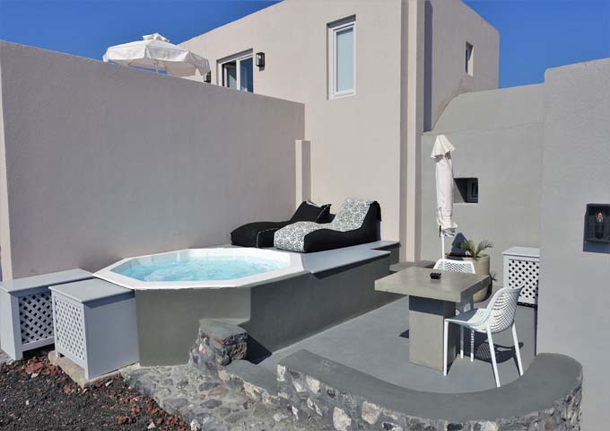 The Executive Villa terrace has a jacuzzi and 2 sunbeds.
